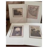 Lot of 4 Vintage Sealed Prints