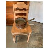 Wood Chair & Possibly Copper Pans