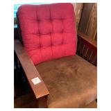 Brown Chair w/Red Pillow