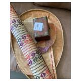 Antique Japanese Wood Box & Woven Items