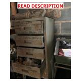 2 Metal Storage Cabinets Full Of Miscellaneous