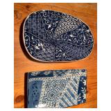 2 Vintage Japanese patchwork, small plates