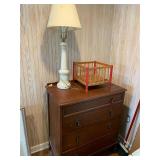 Antique Lot H36x31W Dresser,Lamp & Other Item