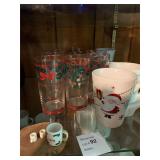 Lot of Christmas Glasses & Mugs