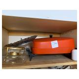 Contents of Shelf 113 Used Electric Skillet,Pyrex