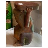 Antique Wood Frog Plant or Decorative Holder