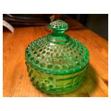Vintage Small Green Glass Candy Dish