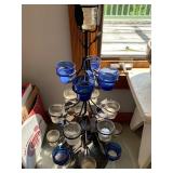 Blue White & Metal Candle Tree