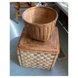 Lot of 2 Woven Wicker Type Baskets