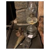Oil Lamp & Cast Iron Decor
