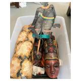 Tote of Miscellaneous Totems & Autographed Facecov