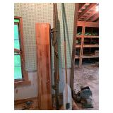 Military stretcher, large paddle, and lumber lot