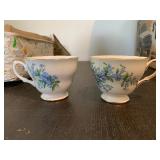 6 Royal Osborne English Coffee Cups & 6 Glasses Ma