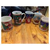 Lot of Vintage Christmas Mugs