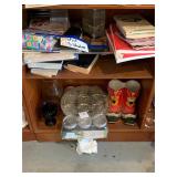 3 Shelves of contents - 12 New Mason Jars ,Clay Ar