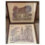 2 Vintage Richmond Virginia Framed Prints