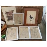 Lot of 6 Vintage Prints