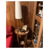 Antique End Table , Lamp & Knickknacks