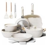 Bazova 19 Pcs Pots and Pans Set Non Stick Ceramic