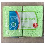 4 pc all purpose sponges, assorted colors