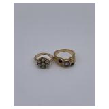 2 -14K Gold Rings W/Stones