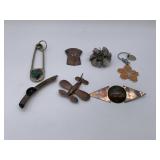 Lot of Vintage Brooches & Keychains