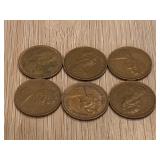 Lot of 6 -1970s Queen Elizabeth New Pence Coins