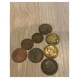 Vintage Lot of Coins Early 1900s See Images