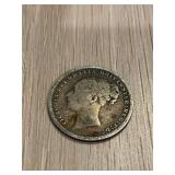 1886 One Shilling British Coin