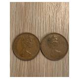 Pair 1971 Queen Elizabeth Coins