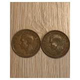 Pair 1944 & 1945 Australian Penny