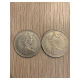 1968 Queen Elizabeth 10 Pence Coins