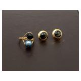 14K Gold Ring & Earrings Lot