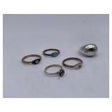 Lot 5 of Vintage Sterling Rings SEE IMAGES