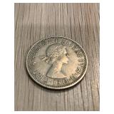 1958 Queen Elizabeth one shilling