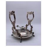 Antique Silver On Copper Teapot Stand & Burger