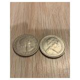 Elizabeth 1955 & 1970 Coins