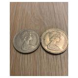 2- Queen Elizabeth 1969 & 1979 10 Pence