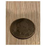 Authentic French Second Empire 1854 Coin
