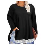Visilily Women's Plus Size Top Work Business Casua