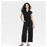 Women's Linen Jumpsuit - Universal Thread  Black 1