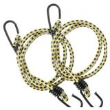 36 in. Yellow Bungee Cord with Coated Hooks (2 Pac