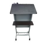 Mobile presentation lectern with shelf