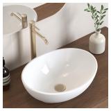 KES Bathroom Vessel Sink, 16' x 13' Oval Vessel Si
