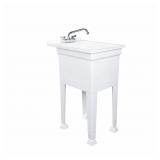Project Source 18-in x 24-in 1-Basin White Freesta