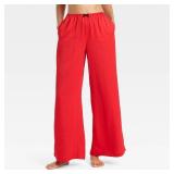 Women's Satin Pajama Pants - Auden  Red XL