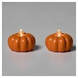 2pk LED Pumpkin Shaped Halloween Tea Lights - Hyde
