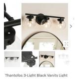 3 Globe Black Vanity Light Fixture