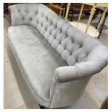 Gray Velvet Tufted Chesterfield style Vintage Sofa