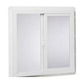 24 in. x 24 in. White Left-Hand Single-Pane Vinyl